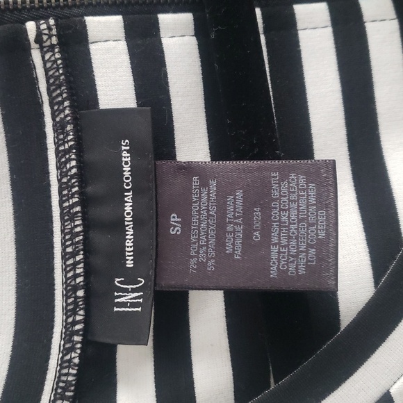 INC International Concepts Black and White Striped Dress Size Small - Picture 7 of 7